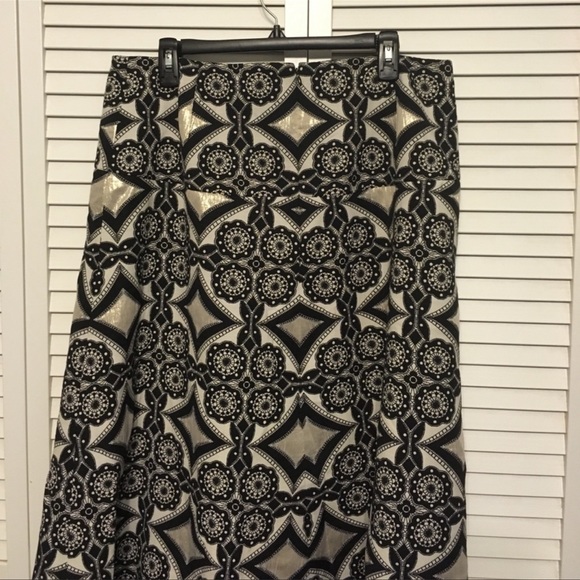 Isabel Toledo Gold Foil with Black Design Skirt - Picture 2 of 8